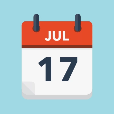 Calendar icon showing 17th July