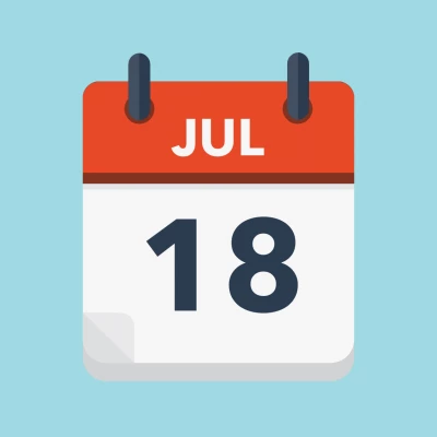 Calendar icon showing 18th July