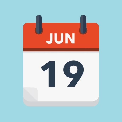 Calendar icon showing 19th June