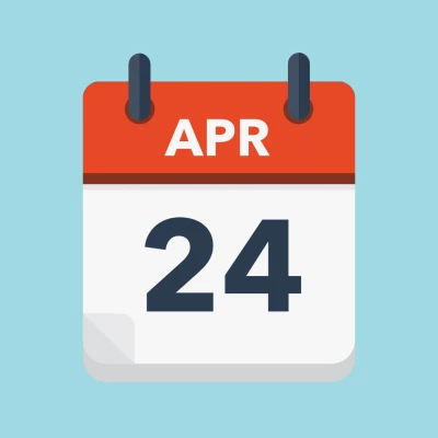 Calendar icon showing 24th April