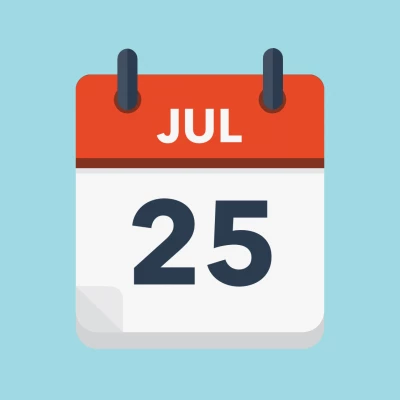 Calendar icon showing 25th July