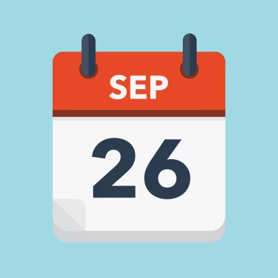 Calendar icon showing 26th September