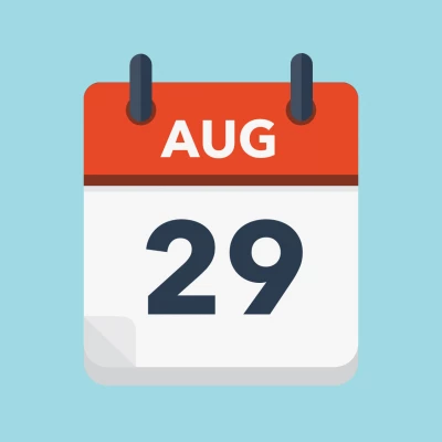 Calendar icon showing 29th August